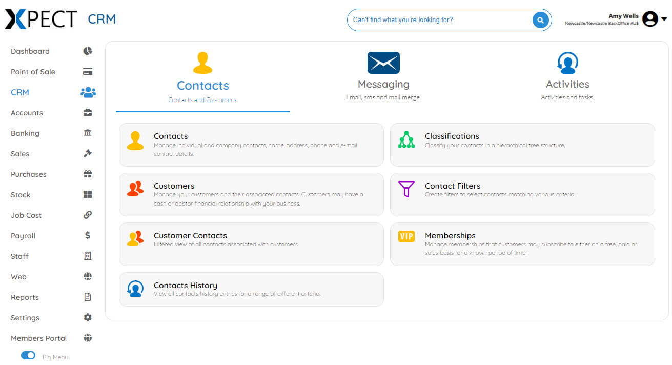 Xpect CRM Contacts