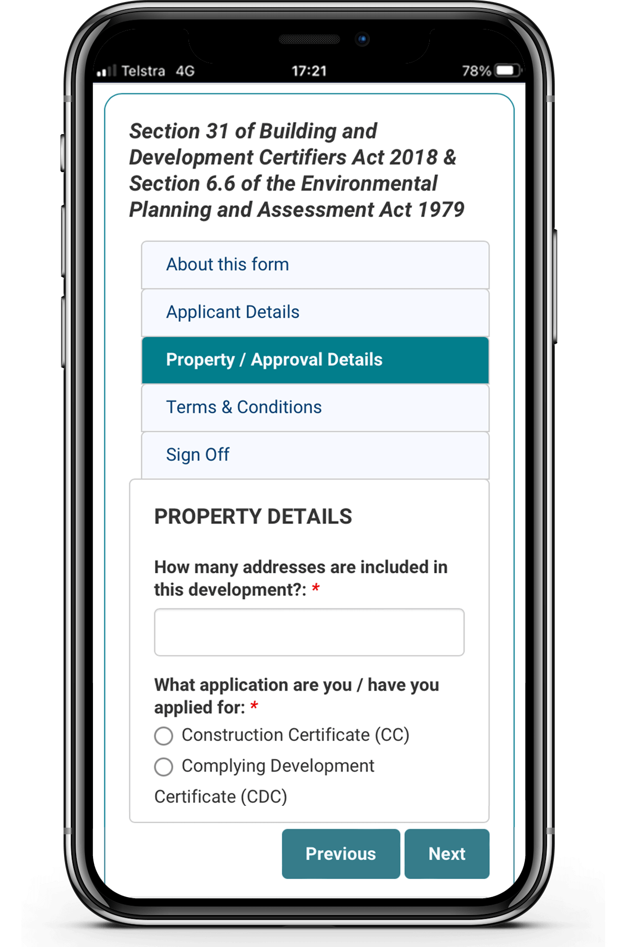 iPhone 11 displaying a Formlify form